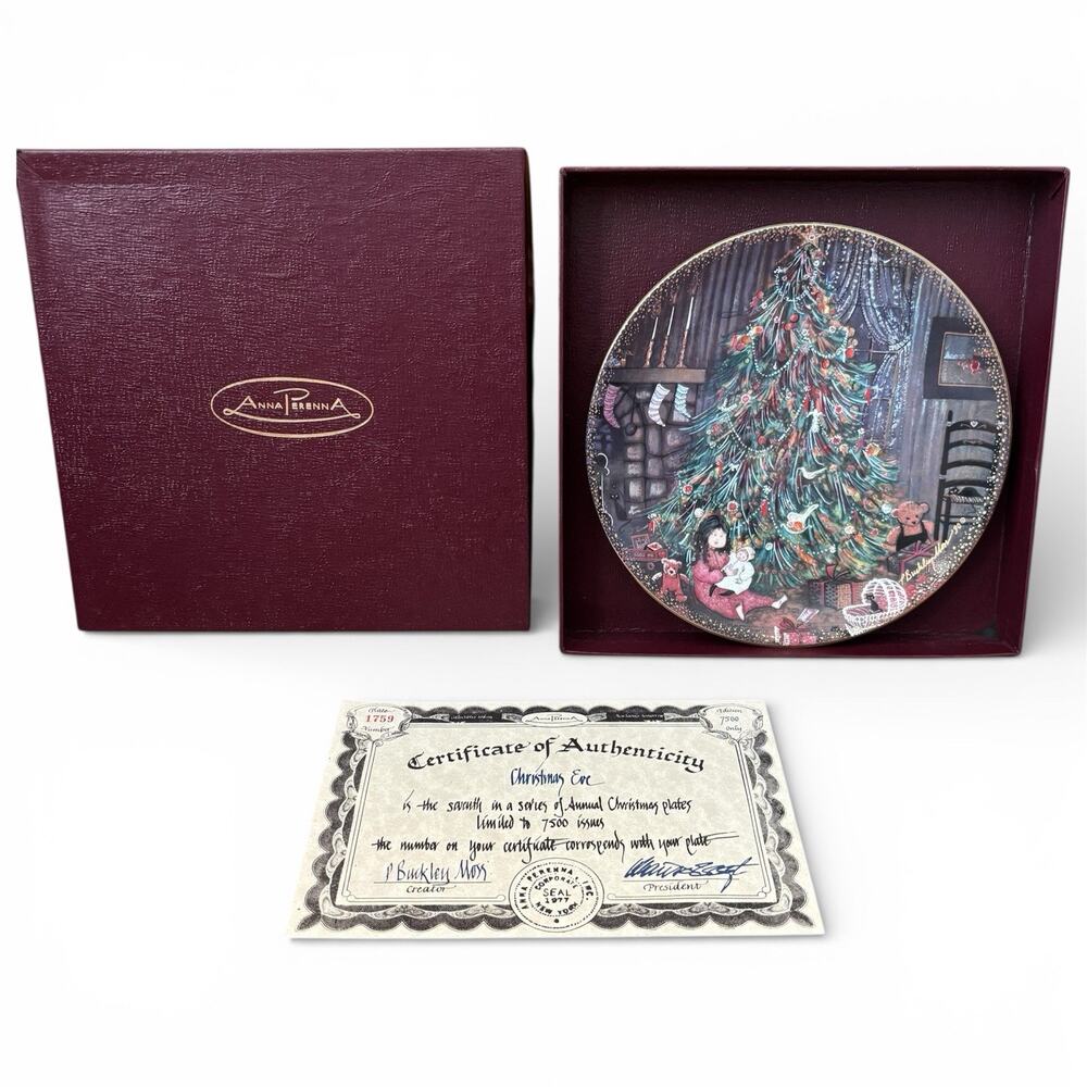 Anna Perenna “Christmas Eve” P Buckley Moss Porcelain Plate Germany COA 1759